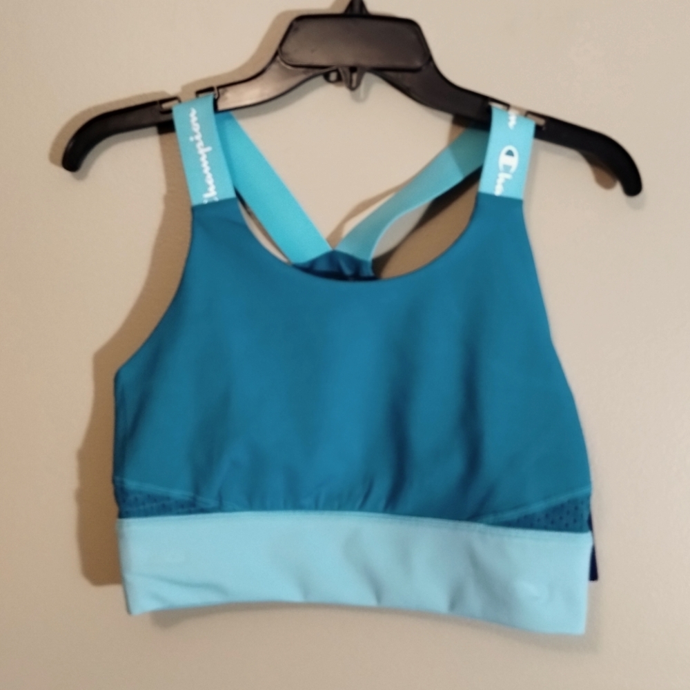 Champion Absolute Crop Top Sports Bra, Rockin' Teal, Medium - NWT